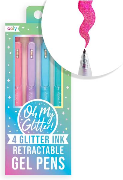 OH MY GLITTER! RETRACTABLE GLITTER INK GEL PENS SET OF 6