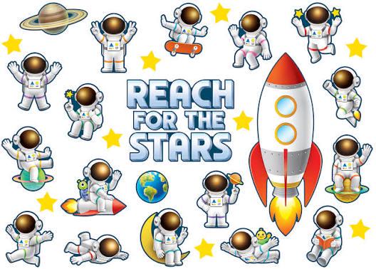 OUTER SPACE CREW REACH FOR THE STARS BULLETIN BOARD SET