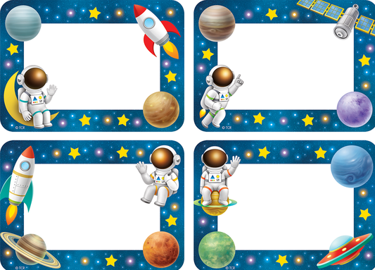 OUTER SPACE CREW NAME TAGS/LABELS MULTI-PACK