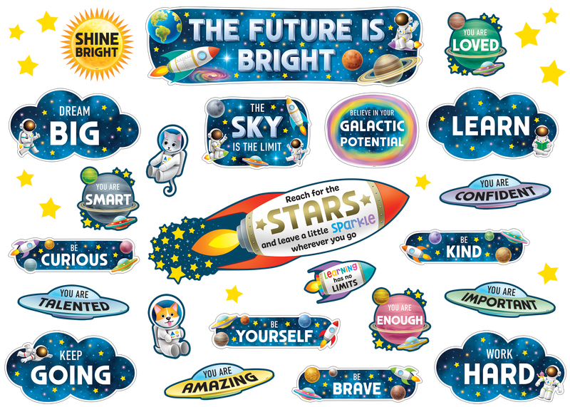 OUTER SPACE CREW THE FUTURE IS BRIGHT MINI BULLETIN BOARD SET