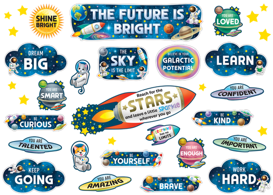 OUTER SPACE CREW THE FUTURE IS BRIGHT MINI BULLETIN BOARD SET