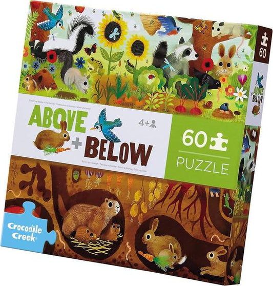 PUZZLE: ABOVE & BELOW BACKYARD FRIENDS 60 PCS