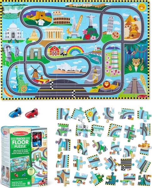 RACE TRACK AND FLOOR PUZZLE PLAY SET