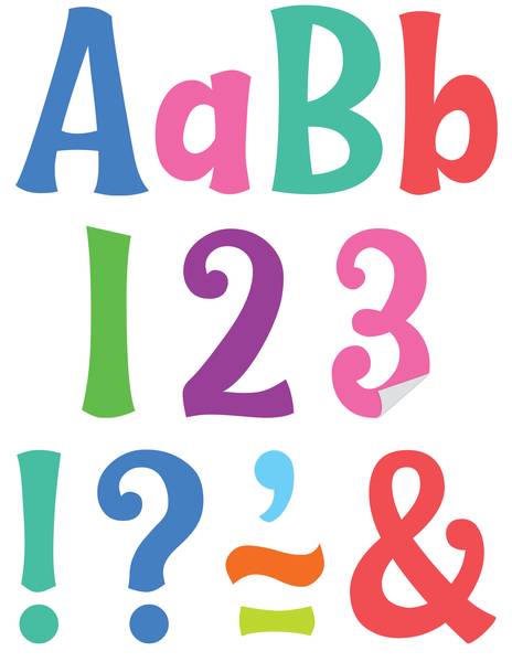 SELF-ADHESIVE LETTERS: COLOFUL WILD WHIMSY 4"