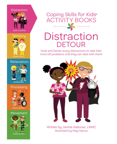 (SALE) COPING SKILLS FOR KIDS ACTIVITY BOOK: DISTRACTION TOUR
