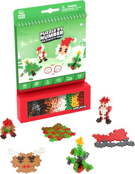 PLUS PLUS PUZZLE BY NUMBER ACTIVITY PAD HOLIDAY