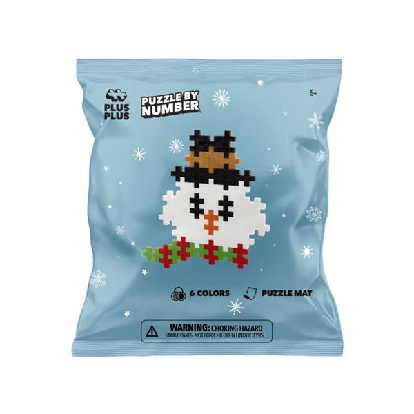 PLUS PLUS PUZZLE BY NUMBER SNOWMAN