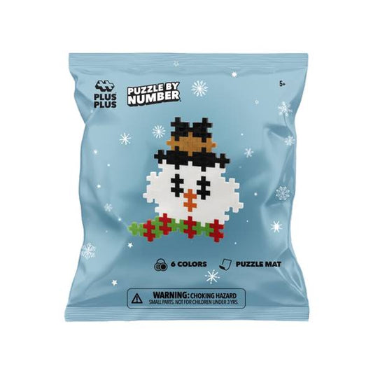 PLUS PLUS PUZZLE BY NUMBER SNOWMAN