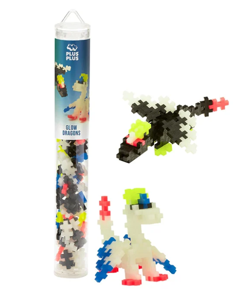PLUS PLUS TUBE: GLOW DRAGONS 100 PCS