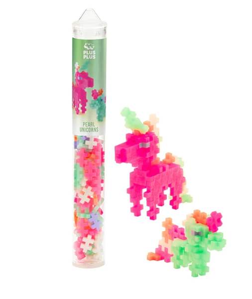 PLUS PLUS TUBE: PEARL UNICORNS 100 PCS