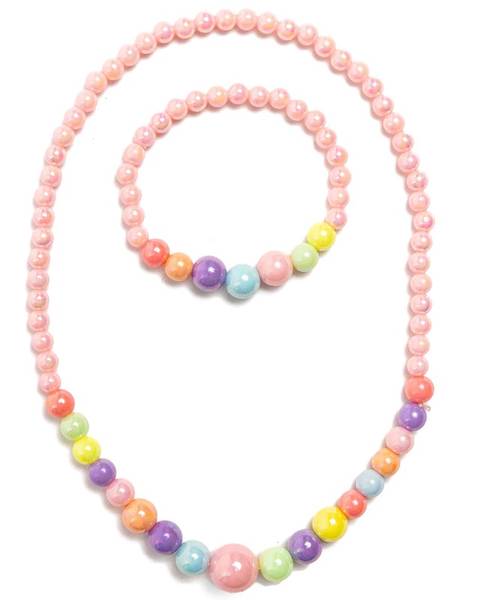 PEARLY PASTEL NECKLACE/BRACELET SET