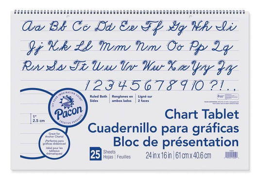 CHART TABLET: 1" RULED 24"X16"