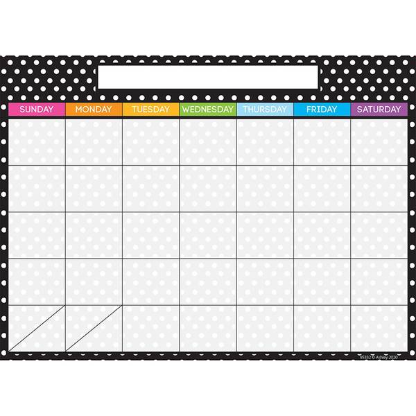 SMART POLY CHART: BASIC CALENDAR BLACK WITH POLKA DOTS