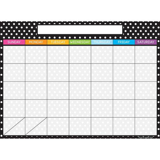 SMART POLY CHART: BASIC CALENDAR BLACK WITH POLKA DOTS
