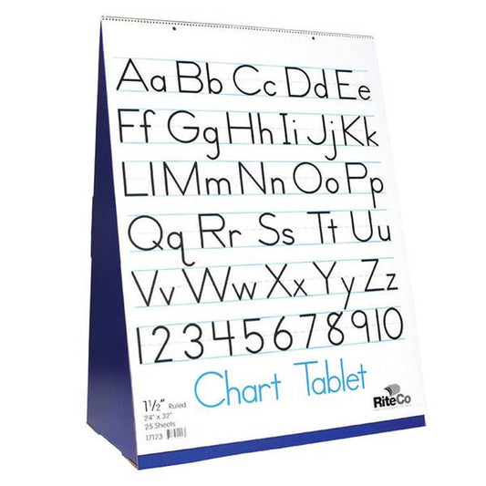 SPIRAL-BOUND FLIP CHART STAND WITH 1 1/2" RULED CHART TABLET