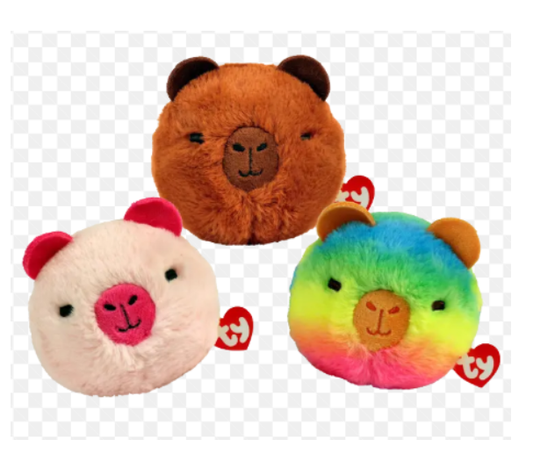 TY BEANIE BOUNCERS: CAPYBARA ASSORTMENT PINK, BROWN, RAINBOW
