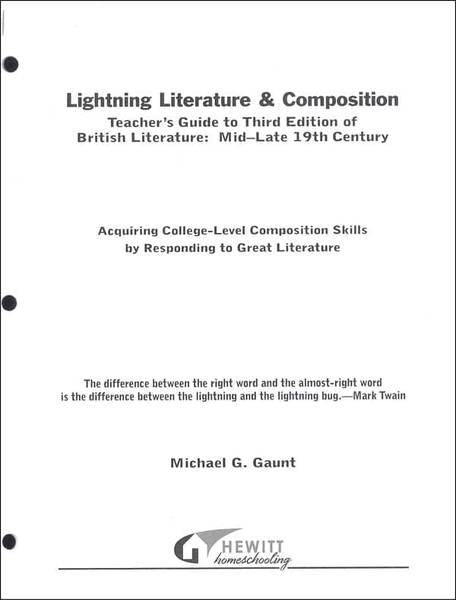 LIGHTNING LIT & COMP BRITISH LITERATURE MID-LATE 19TH CENTURY TEACHER GUIDE