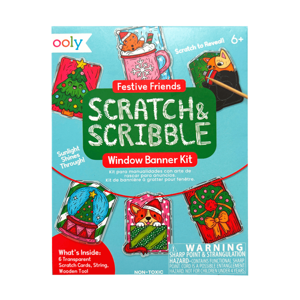 SCRATCH AND SCRIBBLE: WINDOW BANNER KIT FESTIVE FRIENDS