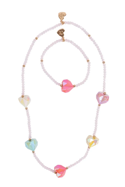HEART GEODE NECKLACE & BRACELET SET