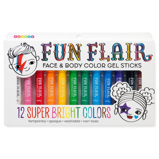 FUN FLAIR FACE & BODY COLOR GEL STICKS