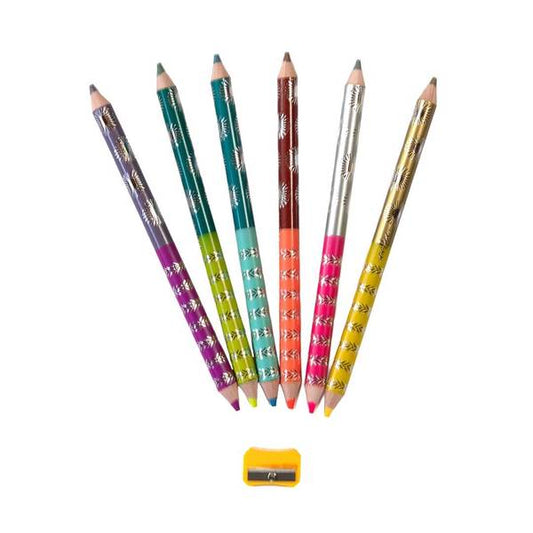 KING FOX JUMBO COLORED PENCILS 6 DOUBLE-SIDED
