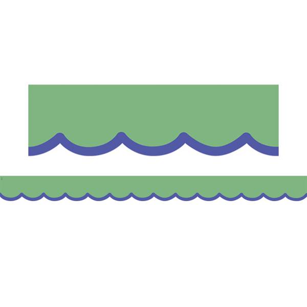 BORDER: COLOR CRUSH GREEN WITH BLUE SCALLOPS