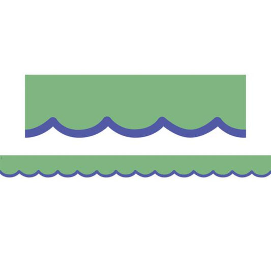 BORDER: COLOR CRUSH GREEN WITH BLUE SCALLOPS