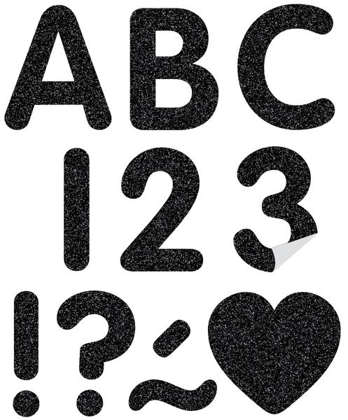 SELF-ADHESIVE LETTERS: BLACK GLITZ CLASSIC 2"