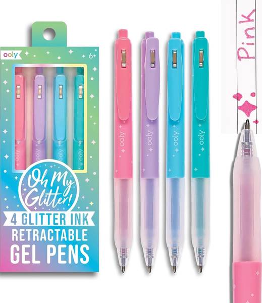 OH MY GLITTER! RETRACTABLE GLITTER INK GEL PENS SET OF 6