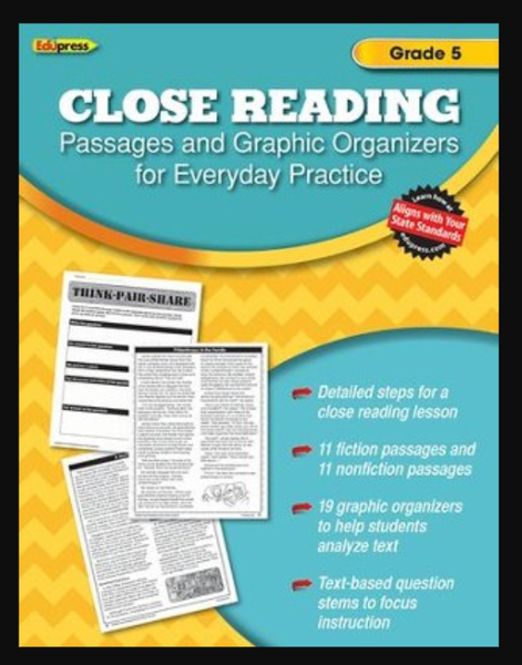 (SALE) CLOSE READING PASSAGES GRADE 5