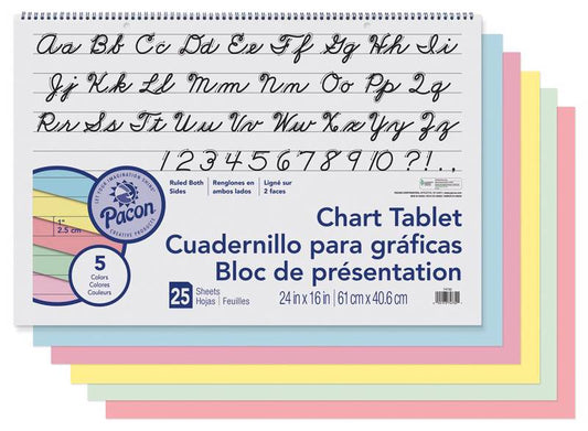 CHART TABLET: 1" RULED 24"X16"