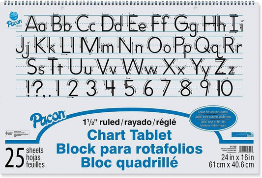 CHART TABLET: 1 1/2" RULED 24"X16"