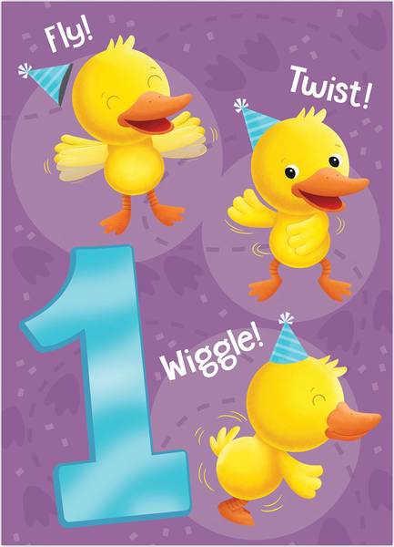 GREETING CARD: AGE 1 DUCKS