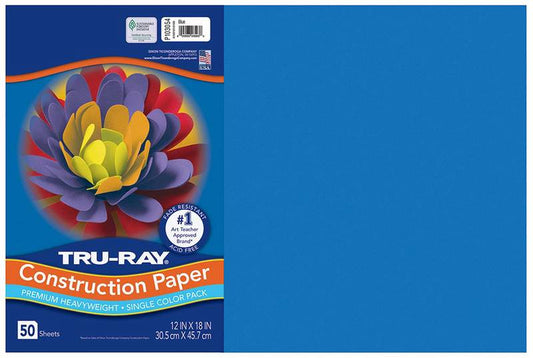 TRU-RAY CONSTRUCTION PAPER: 12"X18" BLUE