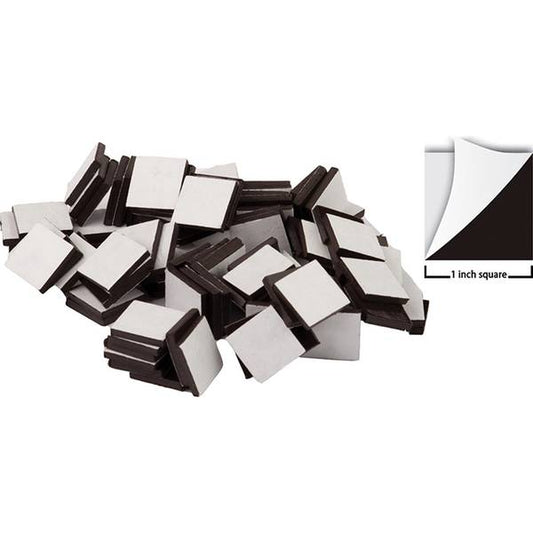 ADHESIVE MAGNETIC SQUARES: 1" 5O COUNT