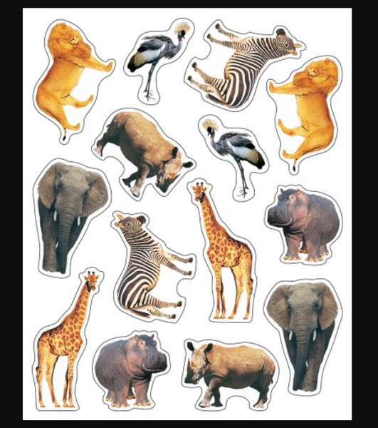 SHAPE STICKERS: WILD ANIMALS