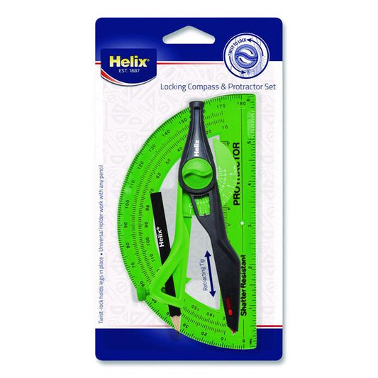 LOCKING COMPASS & PROTRACTOR SET