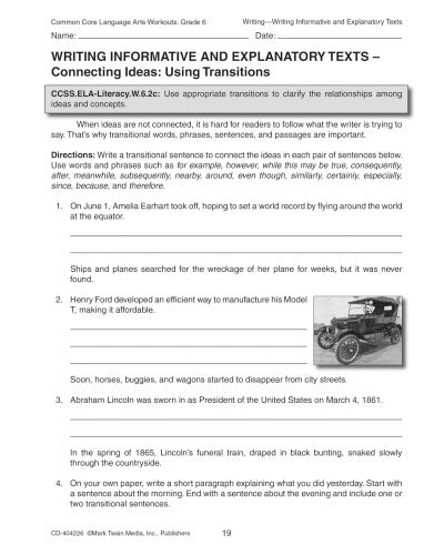 (SALE) COMMON CORE LANGUAGE ARTS WORKOUTS: GRADE 6