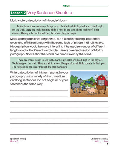 SPECTRUM COMMON CORE WRITING GRADE 3
