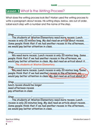 SPECTRUM COMMON CORE WRITING GRADE 4