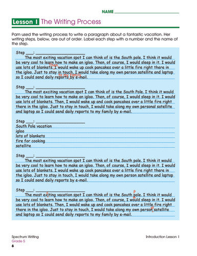 SPECTRUM COMMON CORE WRITING GRADE 5