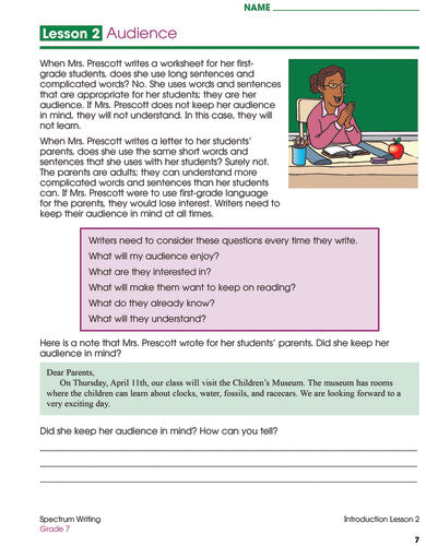 SPECTRUM COMMON CORE WRITING GRADE 7