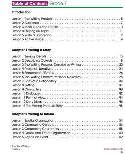 SPECTRUM COMMON CORE WRITING GRADE 7