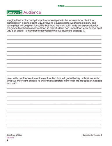 SPECTRUM COMMON CORE WRITING GRADE 8
