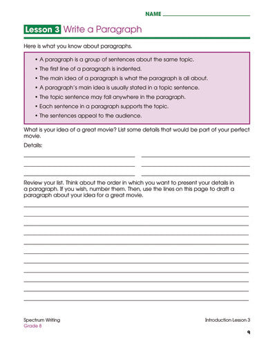 SPECTRUM COMMON CORE WRITING GRADE 8
