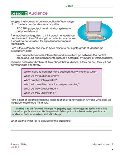 SPECTRUM COMMON CORE WRITING GRADE 8
