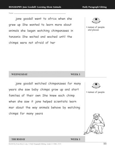 DAILY PARAGRAPH EDITING GRADE 2