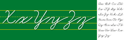 BULLETIN BOARD SET: TRADITIONAL CURSIVE ALPHABET LINE