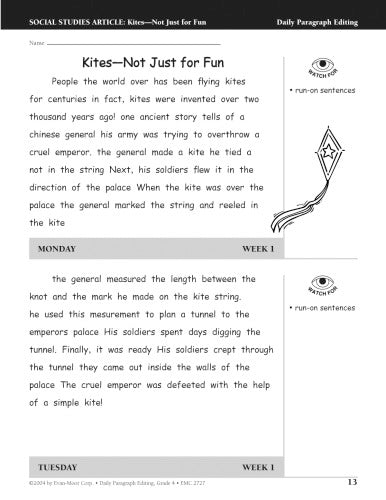 DAILY PARAGRAPH EDITING GRADE 4