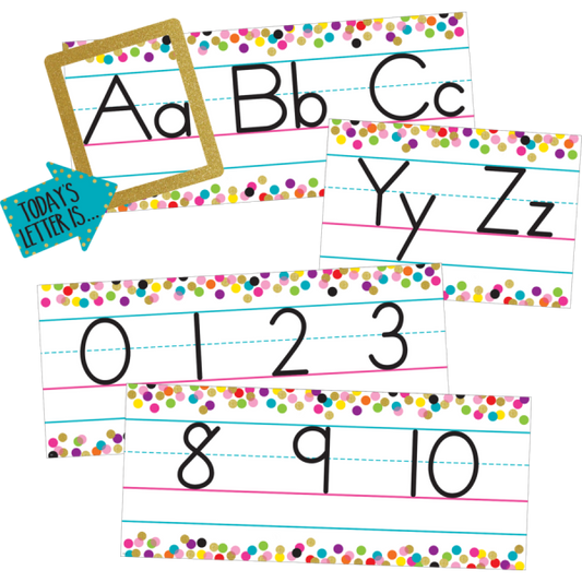 BULLETIN BOARD SET: ALPHABET LINE CONFETTI